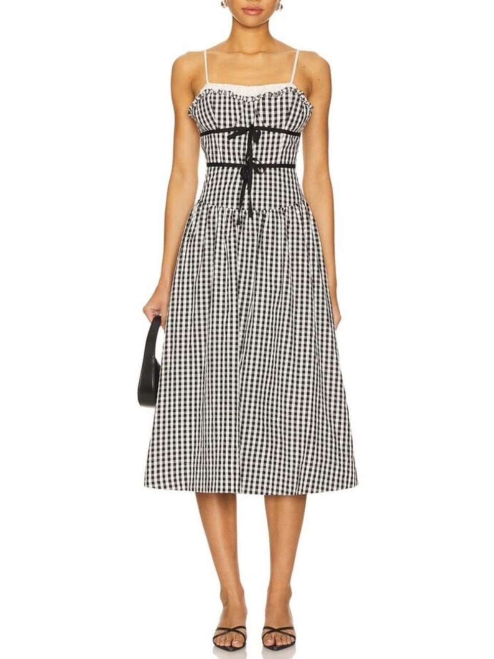 ⭐️For Love & Lemons Black Gingham Georgia Midi Dress⭐️